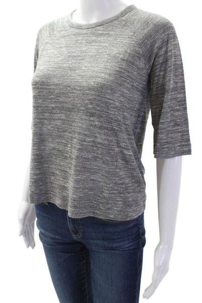 Rag & Bone Jean Womens Round Neck Half Sleeve Basic Shirt Gray Size XS