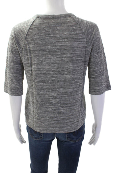 Rag & Bone Jean Womens Round Neck Half Sleeve Basic Shirt Gray Size XS