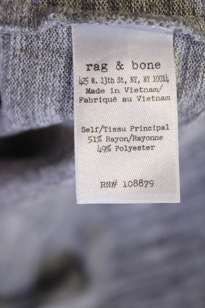 Rag & Bone Jean Womens Round Neck Half Sleeve Basic Shirt Gray Size XS