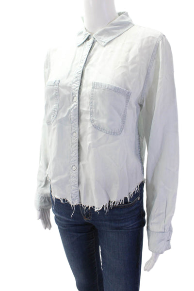 Rails Womens Cotton Collared Long Sleeve Button Down Denim Shirt Blue Size S