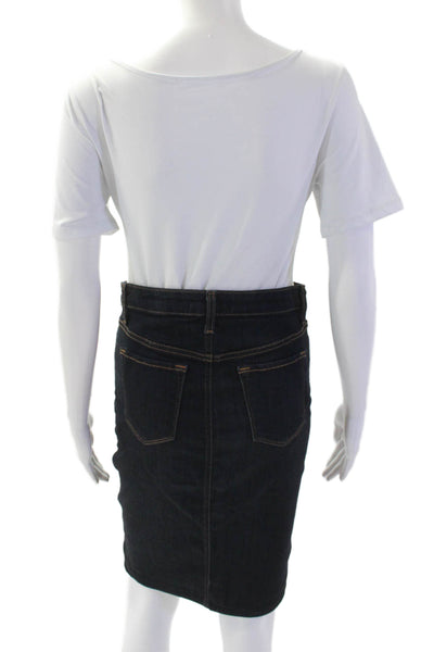 SevenTwo Womens Cotton Blend Straight Zip Fly Pencil Skirt Dark Blue Size 2