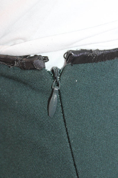 Clover Canyon Womens Faux Leather Trimmed A-Line Short Skirt Green Size M