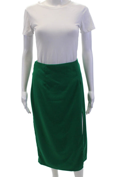 WNTRMSE Womens Zip Midi Skirt Green Size 4