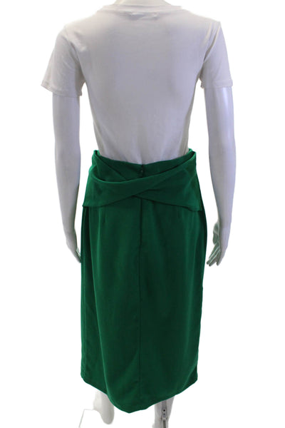 WNTRMSE Womens Zip Midi Skirt Green Size 4