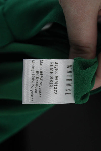 WNTRMSE Womens Zip Midi Skirt Green Size 4