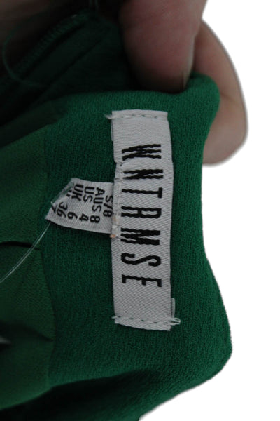 WNTRMSE Womens Zip Midi Skirt Green Size 4