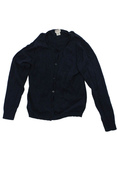 Crewcuts Childrens Girls Cardigan Sweater Navy Blue Cotton Size 8-9