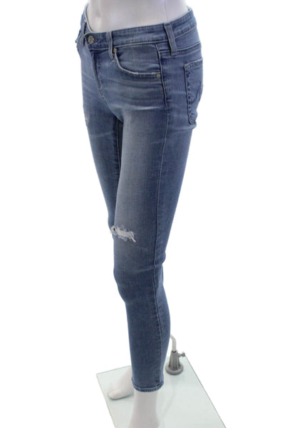 AG Adriano Goldschmied Womens The Leggings Ankle Jeans Blue Cotton Size 26
