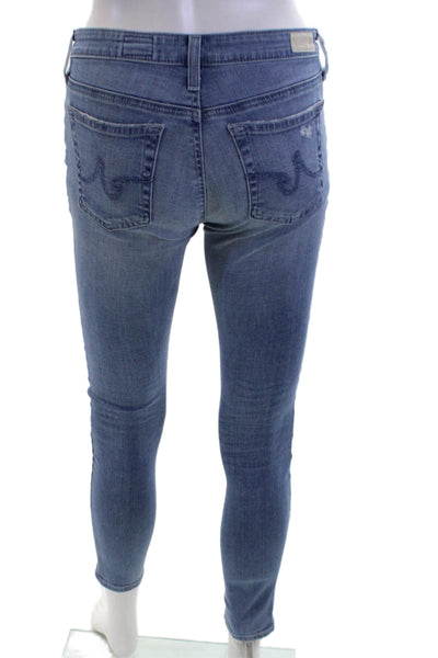 AG Adriano Goldschmied Womens The Leggings Ankle Jeans Blue Cotton Size 26