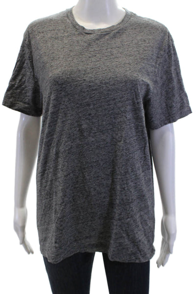 J Crew Womens Short Sleeves Washed Tee Shirt Marble Grey Black Size Medium