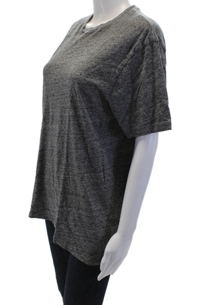 J Crew Womens Short Sleeves Washed Tee Shirt Marble Grey Black Size Medium