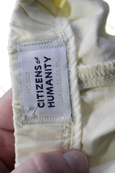 Citizens of Humanity Womens Cotton Elastic Waistband Shorts Yellow Size XS