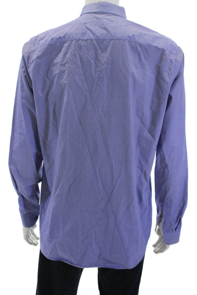 Ted Baker London Mens Cotton Long Sleeve Button Up Shirt Navy Size 16.5