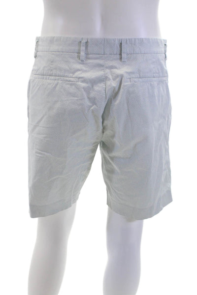Theory Mens Cotton Geometric Print Four Pocket Shorts White Size 33
