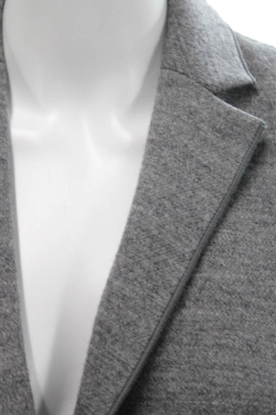 Ann Taylor Womens Single Button Blazer Jacket Grey Wool Blend Size 2
