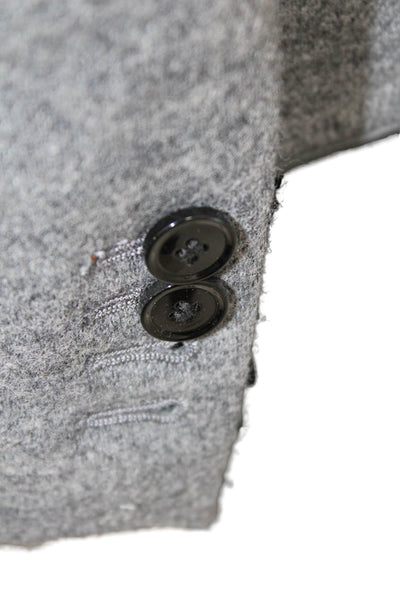 Ann Taylor Womens Single Button Blazer Jacket Grey Wool Blend Size 2