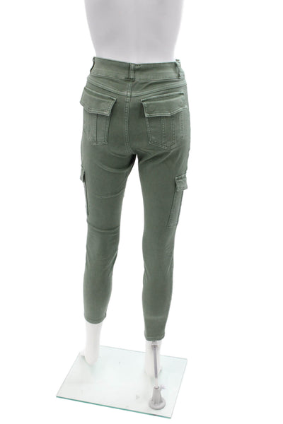 Spanx Womens Elastic Waist Skinny Leg Slip-On Pants Green Size S