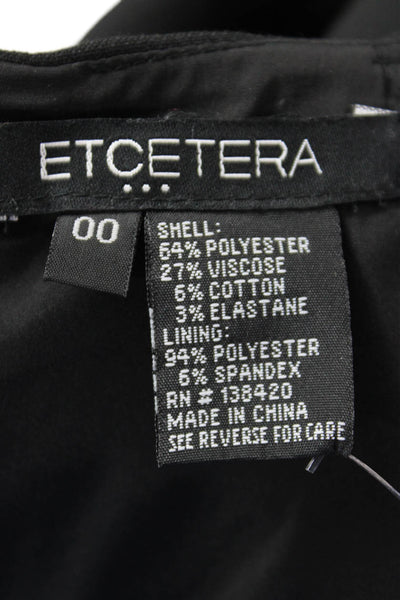 Etcetera Womens Straight Mini Skirt Black Size 00