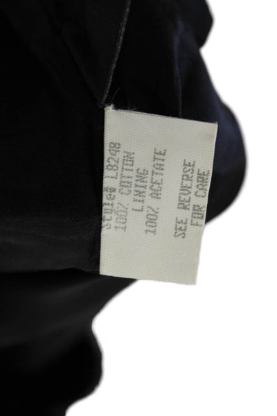 Shelli Segal Womens Back Zip Scoop Neck Floral Embroidered Dress Black Size 8