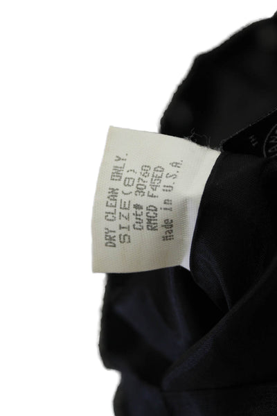 Shelli Segal Womens Back Zip Scoop Neck Floral Embroidered Dress Black Size 8
