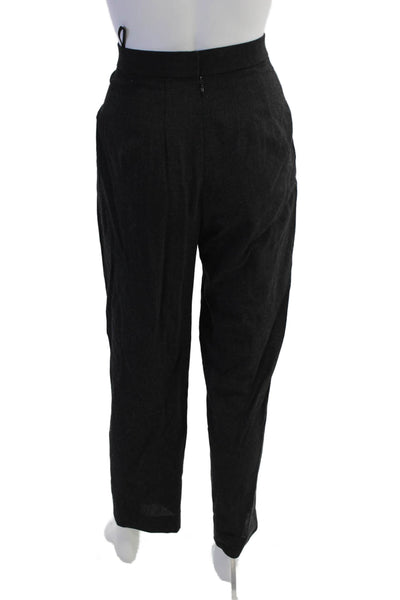 Donna Karan Womens Back Zip High Rise Pleated Dress Pants Gray Wool Size 2