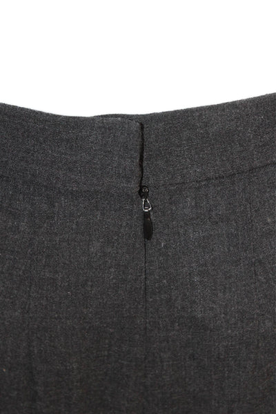 Donna Karan Womens Back Zip High Rise Pleated Dress Pants Gray Wool Size 2