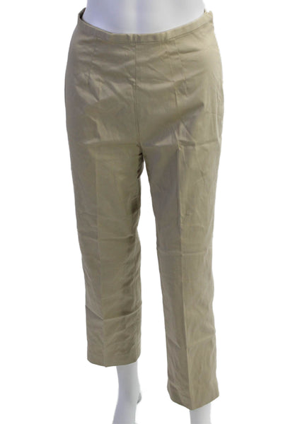 Banana Republic Womens Side Zip Mid Rise Pleated Chino Pants Brown Size 2