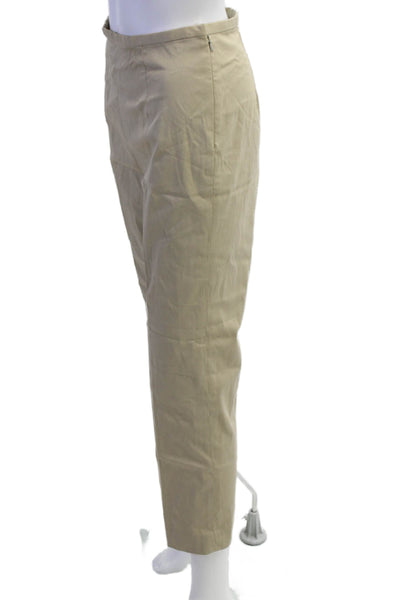 Banana Republic Womens Side Zip Mid Rise Pleated Chino Pants Brown Size 2