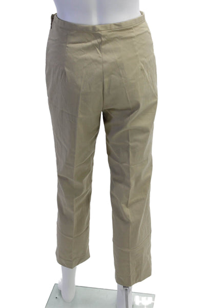 Banana Republic Womens Side Zip Mid Rise Pleated Chino Pants Brown Size 2