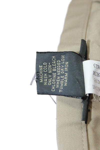 Banana Republic Womens Side Zip Mid Rise Pleated Chino Pants Brown Size 2