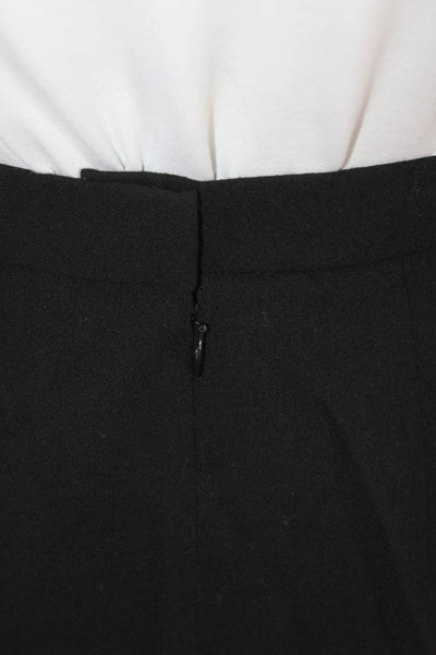 Donna Karan Womens Back Zip Knee Length Pencil Skirt Black Wool Size 2
