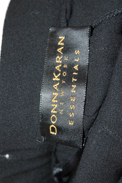 Donna Karan Womens Back Zip Knee Length Pencil Skirt Black Wool Size 2