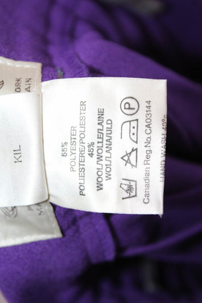 Jaeger Womens Side Button Pleated Vintage A Line Skirt Purple Size 6