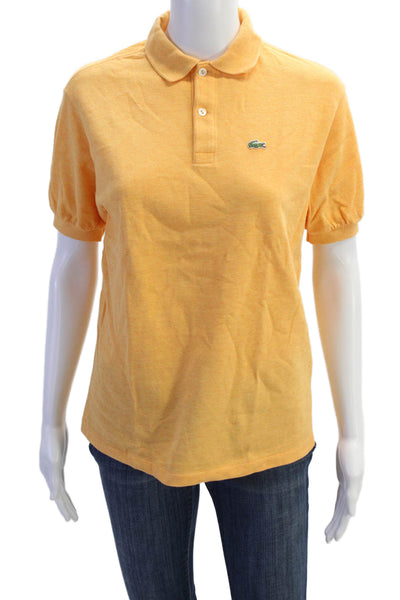 Lacoste Boys Short Sleeve Collared Logo Polo Shirt Orange Cotton Size 16
