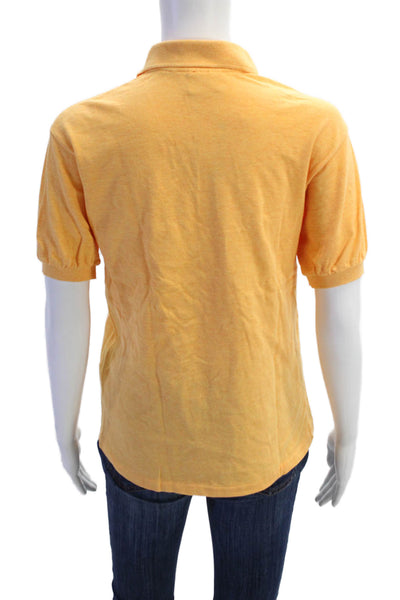 Lacoste Boys Short Sleeve Collared Logo Polo Shirt Orange Cotton Size 16