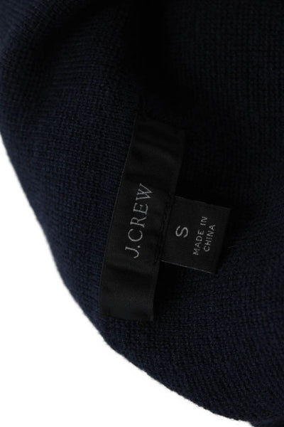 J Crew Womens Single Button Sweater Jacket Navy Blue Cotton Size Small