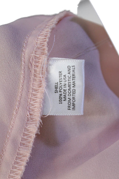 Wayf Womens Long Sleeves Lace Up V Neck Blouse Ballet Pink Size Extra Small