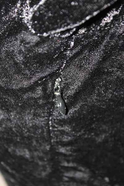 Zara Womens Velour Long Sleeves Collared Dress Black Size Small
