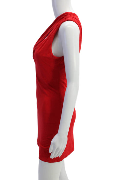 Hours Womens Cut Out One Shoulder Body Con Dress Red Size Medium