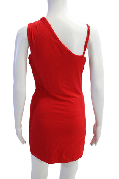 Hours Womens Cut Out One Shoulder Body Con Dress Red Size Medium
