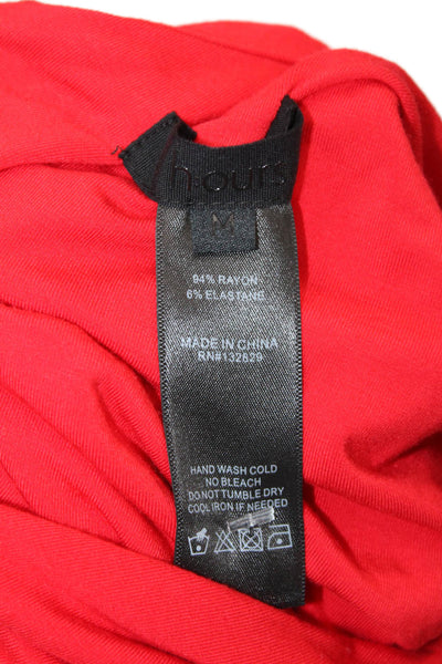 Hours Womens Cut Out One Shoulder Body Con Dress Red Size Medium