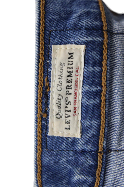 Levis Womens Cropped Mom Jeans Blue High Rise Size 25