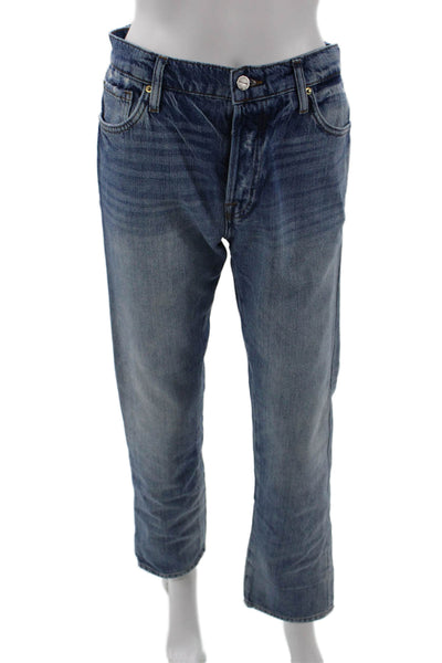 Frame Unisex Cropped Straight Jeans Blue High Rise 30in Inseam Size 25