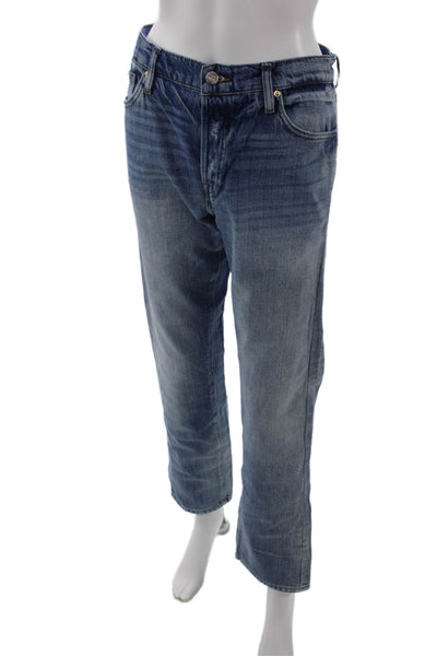 Frame Unisex Cropped Straight Jeans Blue High Rise 30in Inseam Size 25