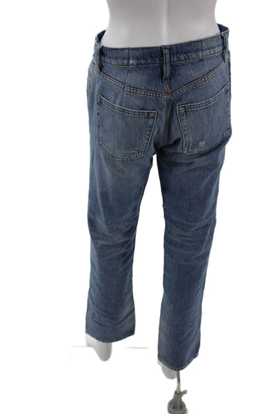 Frame Unisex Cropped Straight Jeans Blue High Rise 30in Inseam Size 25