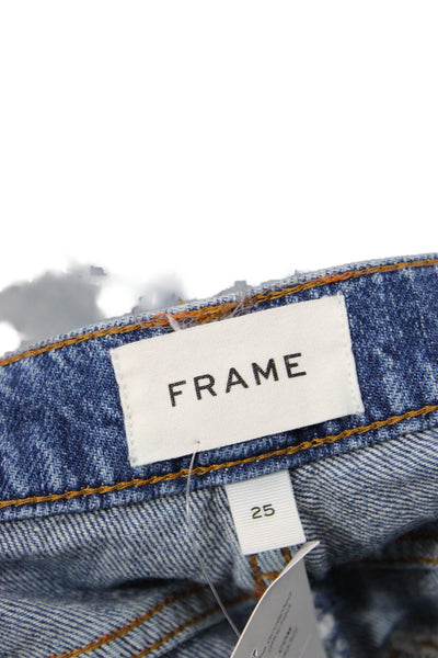 Frame Unisex Cropped Straight Jeans Blue High Rise 30in Inseam Size 25