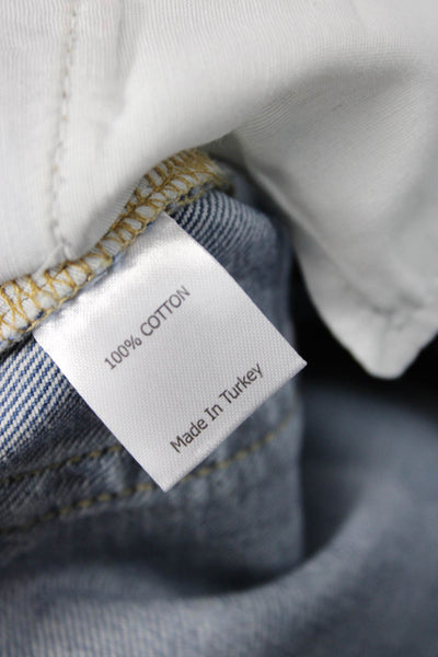 La Ligne Women Cropped Straight High Rise Blue Jeans Button Size 26