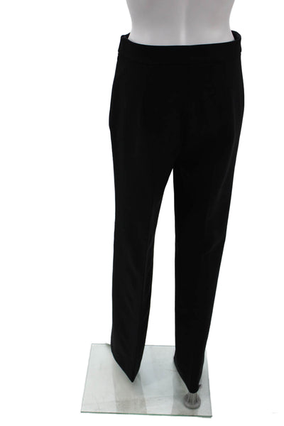 Oscar de la Renta Womens Side Zip Pleated Dress Pants Black Wool Size 4