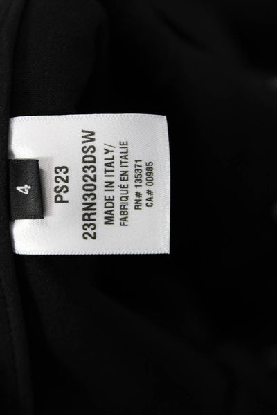 Oscar de la Renta Womens Side Zip Pleated Dress Pants Black Wool Size 4