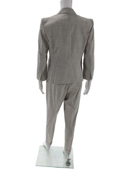 KaufmanFranco Womens Wool Open Front Blazer Suit Light Gray Size 40
